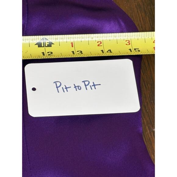 Retrofête Janessa Royal Purple Satin Mini Dress Medium - Picture 6 of 9